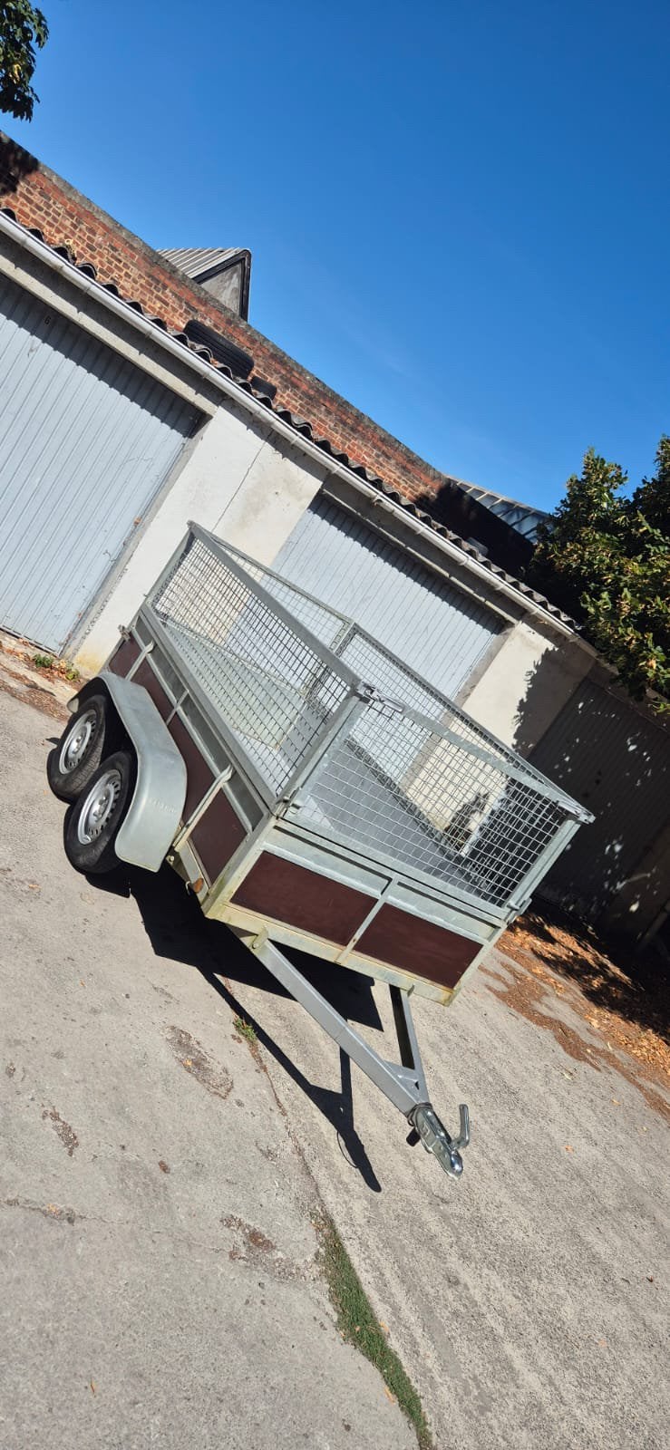 Remorque double essieux avec réhausseur 750 kg, Enlèvement, Comme neuf