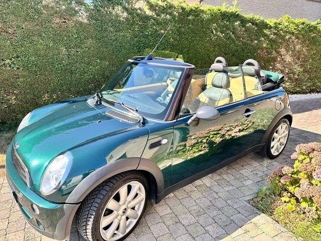 Mini One Cabriolet Sildewalk/leer/Air co/, Auto's, Beige, 4 cilinders, Cabriolet, 1600 cc