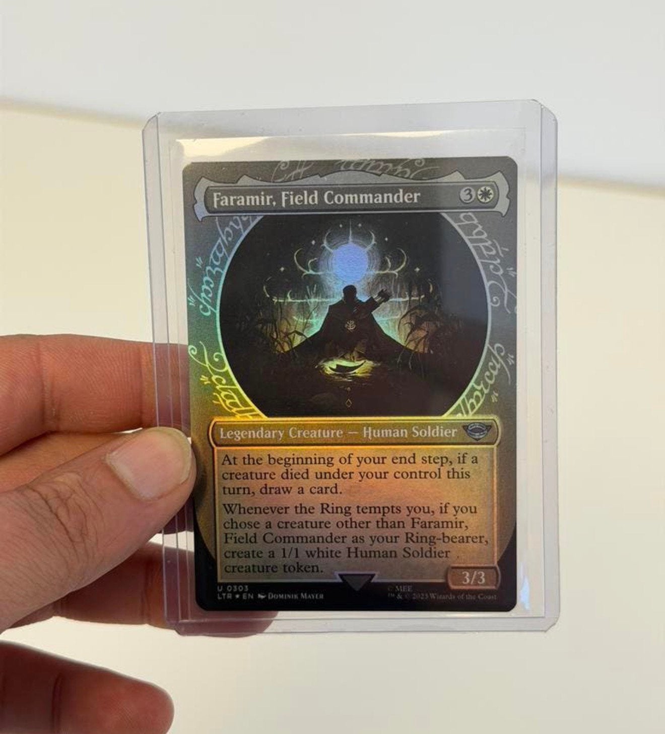 MTG Faramir Field Commander Showcase Foil LTR 0303 + foil, Hobby en Vrije tijd, Ophalen of Verzenden, Nieuw, Losse kaart, Foil
