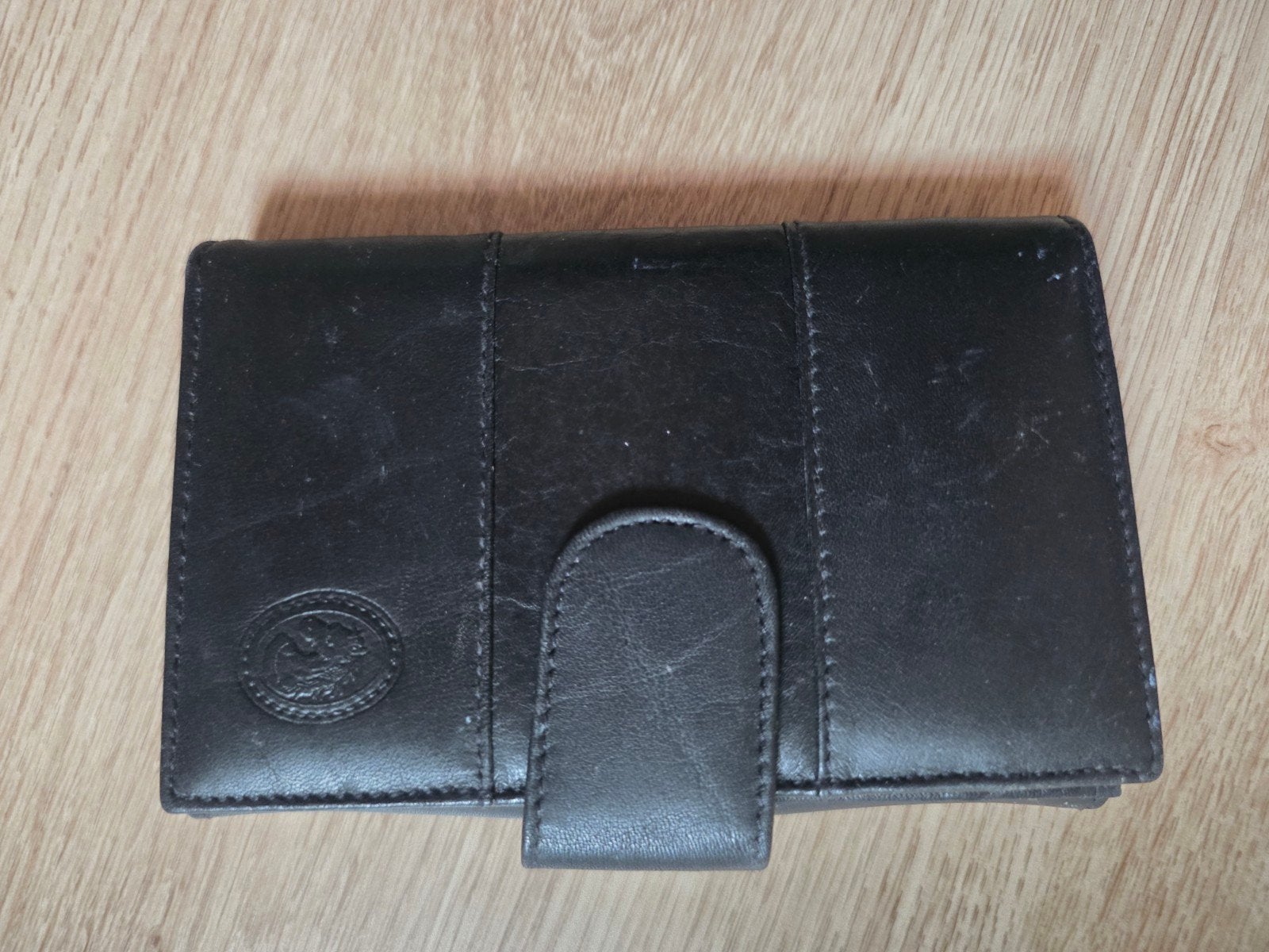 Portefeuille en cuir noir, Enlèvement ou Envoi, Comme neuf, Noir, Autres types
