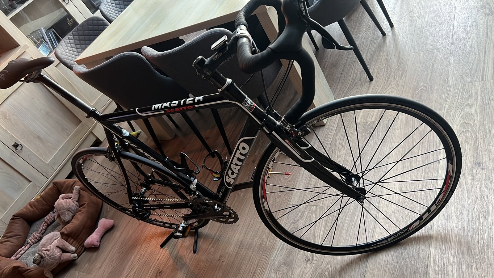 Koersfiets scatto maat 58, Velgrem, Versnellingen, Zo goed als nieuw, 57 tot 61 cm
