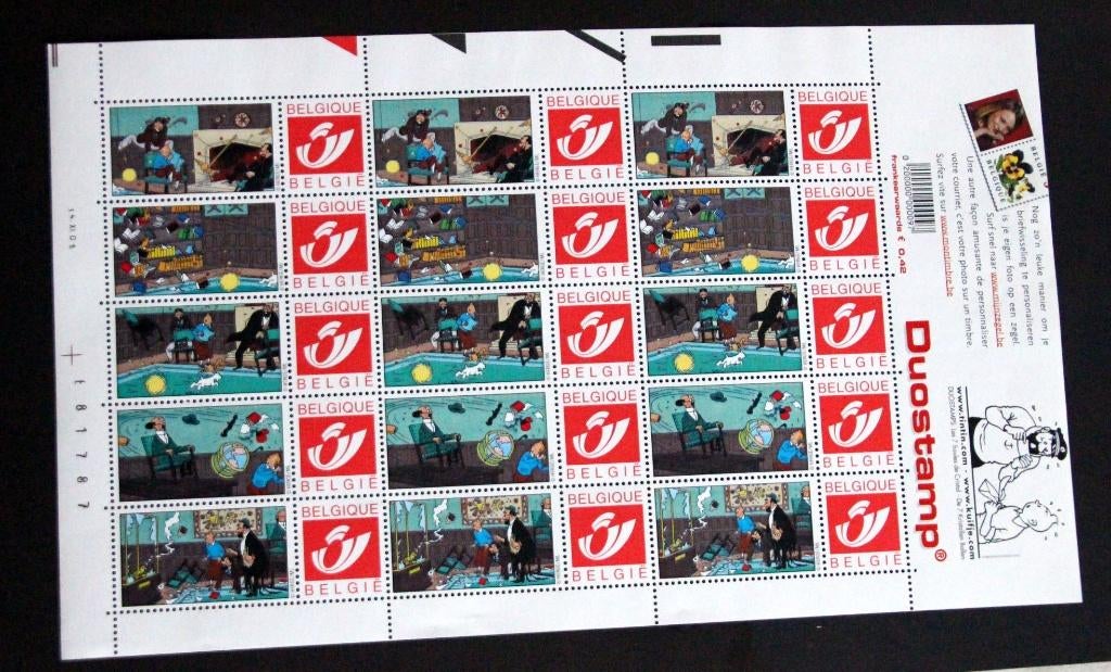 Belgie duostamp Kuifje Tintin Hergé 7 boules cristal MNH New, Envoi, Non oblitéré, Neuf, Europe