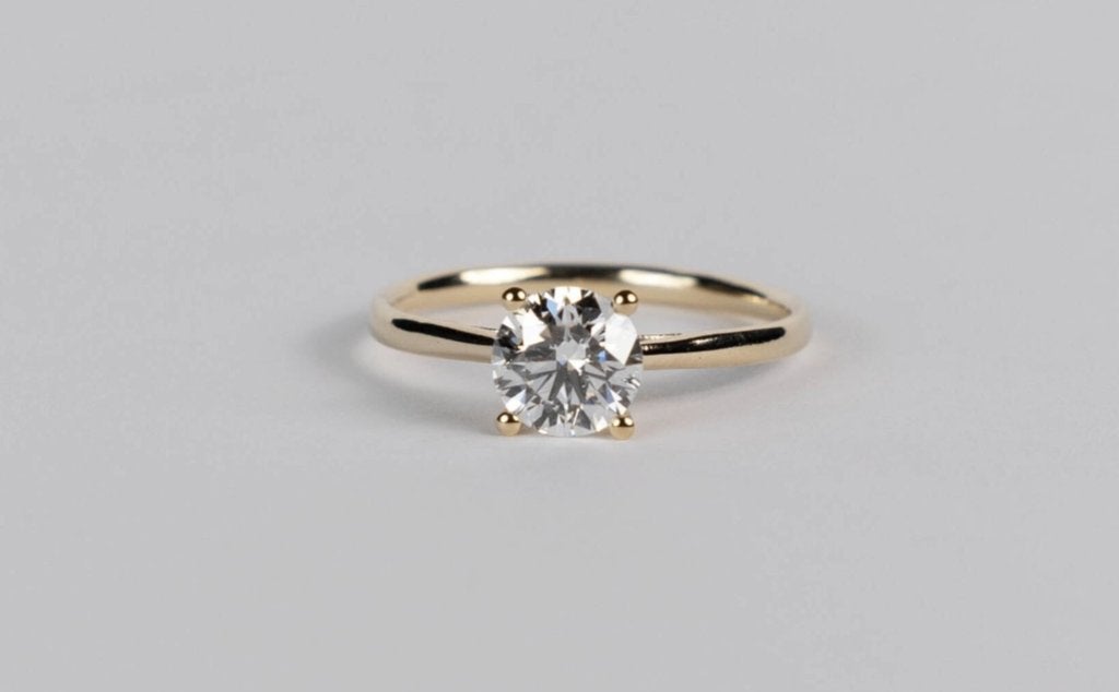 Ring - 14 karaat Geel goud - 2.04ct. Diamant (Lab-grown), Bijoux, Sacs & Beauté, Bagues, Neuf, Enlèvement ou Envoi, Or, Or