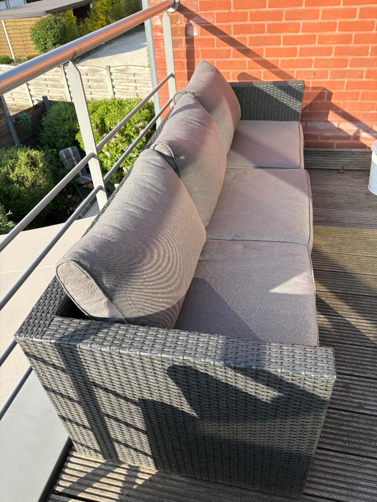 3-zit in wicker met kussens, Tuin en Terras, Ophalen, 3 zitplaatsen, Zo goed als nieuw, Loungeset