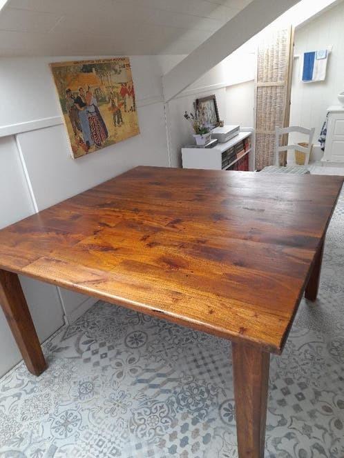 Eetkamertafel, Huis en Inrichting, Tafels | Eettafels, Ophalen, Vierkant, Zo goed als nieuw, Vijf personen of meer