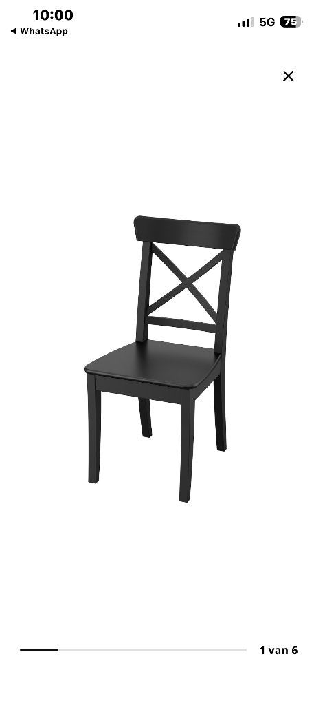 Eetkamerstoelen, Huis en Inrichting, Ophalen, Zwart, Zo goed als nieuw, Vijf, Zes of meer stoelen