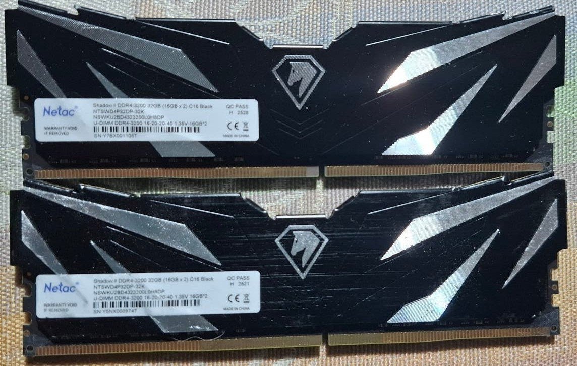 Netac Shadow II. 32GB(2x16GB)DDR4 3200, Informatique & Logiciels, 32 GB, Enlèvement ou Envoi, DDR4, Comme neuf