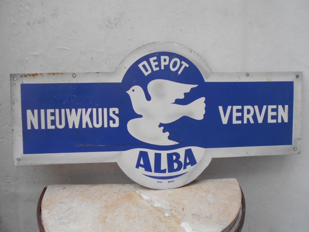reklame plaat ALBA-VERVEN-NIEUWKUIS DEPOT 1960, Ophalen of Verzenden
