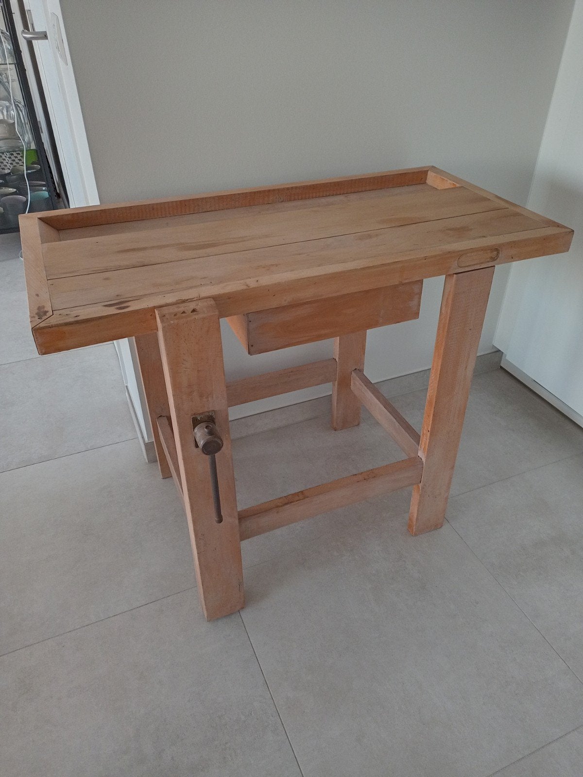 houten werkbank met lade, Ophalen, Gebruikt, 50 tot 100 cm, Landelijk