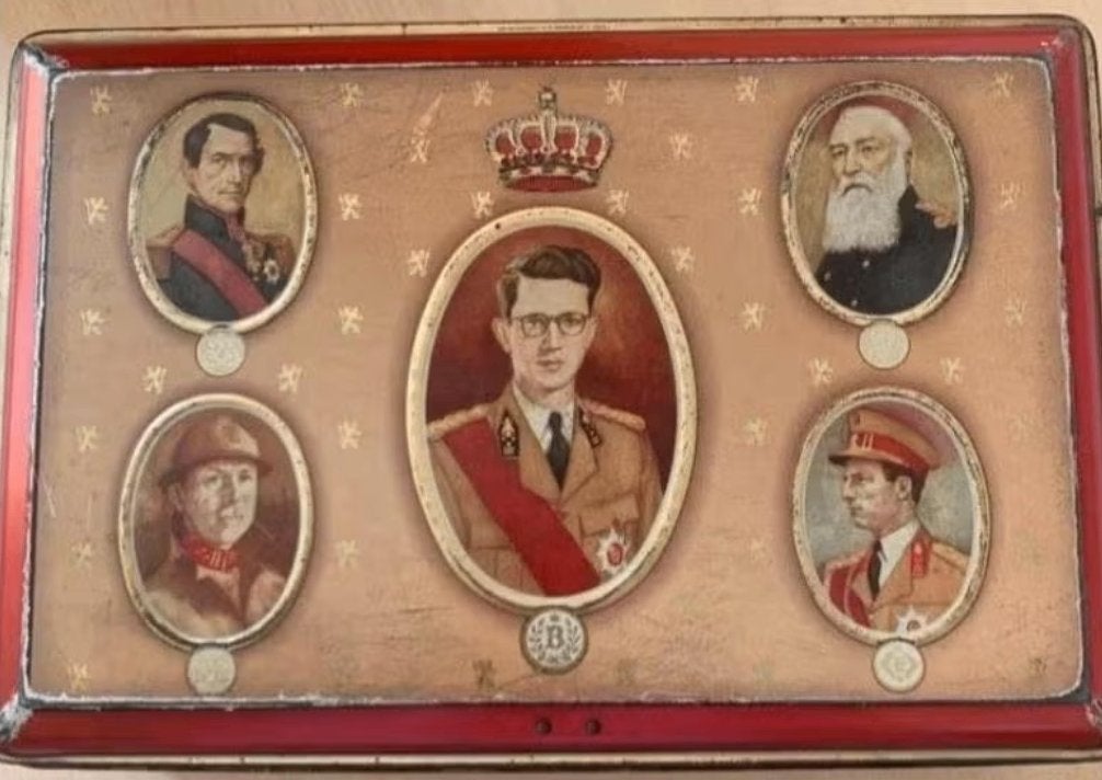 Antiek Belgisch Koningsblik (Jaren '50) – 5 Koningen, Verzamelen, Ophalen of Verzenden, Gebruikt, Overige typen