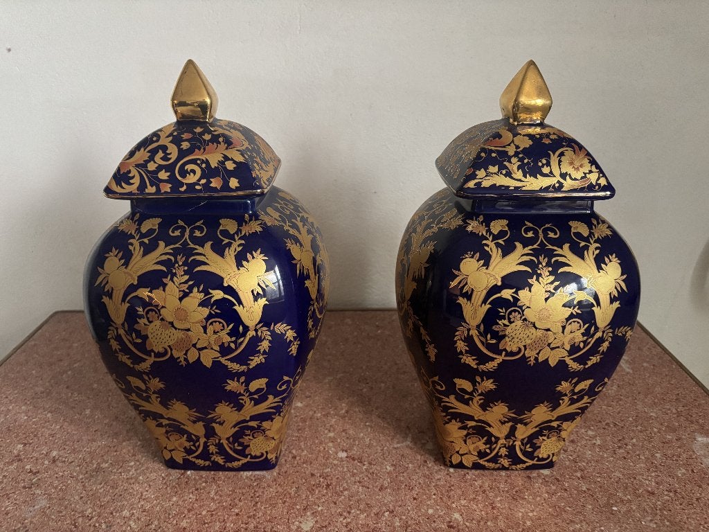 Lot de 2 pots décoratifs style japonais, Comme neuf, Enlèvement, Avec couvercle, Pierre/céramique