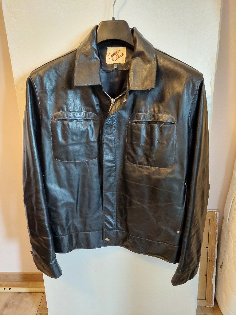 Veste cuir et chemises pour homme L XL, Enlèvement, Comme neuf, Noir