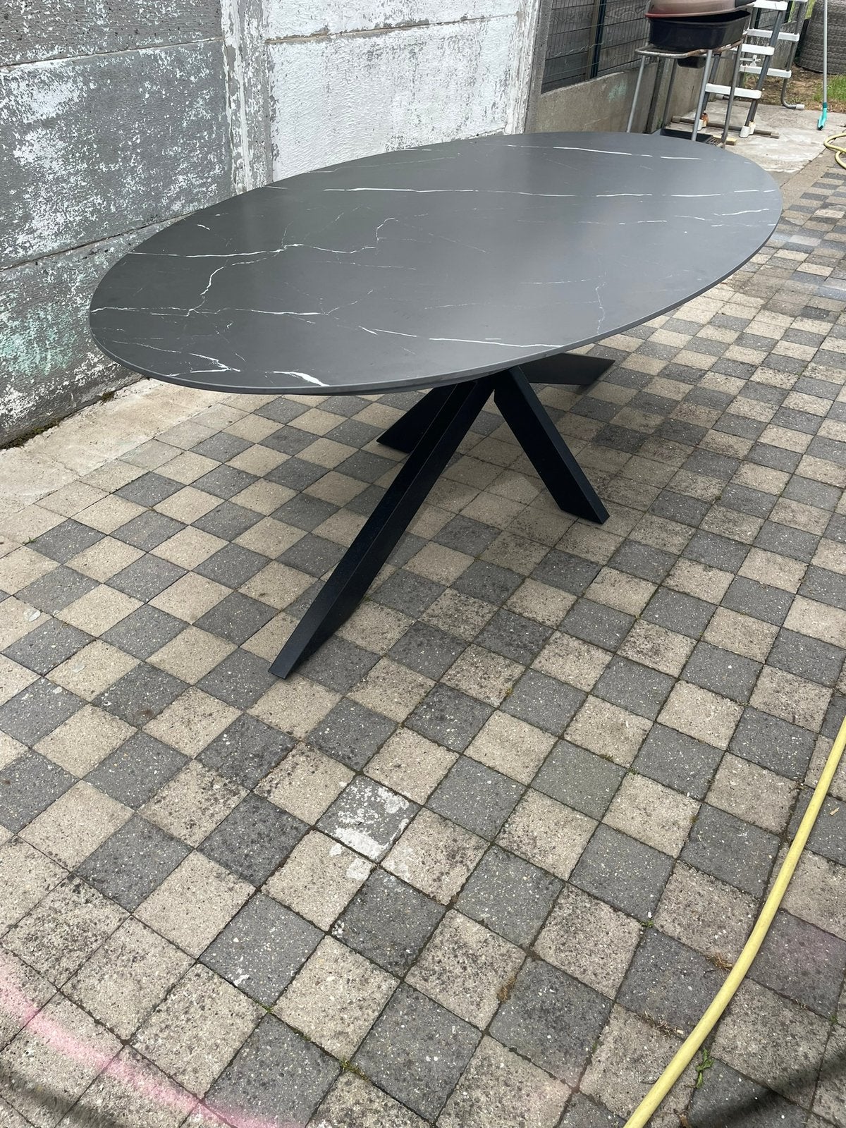 Eettafel ovaal 2m20  keramisch Laurent noir   x poot, Huis en Inrichting, Tafels | Eettafels, Ophalen, Overige materialen, 100 tot 150 cm