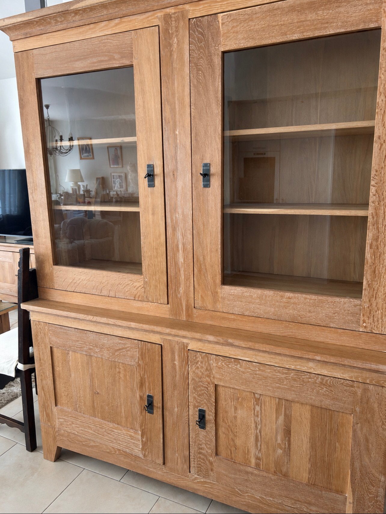 Vitrine kast in massief teakhout, Enlèvement, Comme neuf
