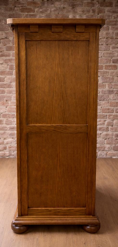 Massief eiken bibliotheekkast - Boekenkast - Kast, Huis en Inrichting, Kasten | Boekenkasten, Ophalen, Glas, 100 tot 150 cm, Zie foto's