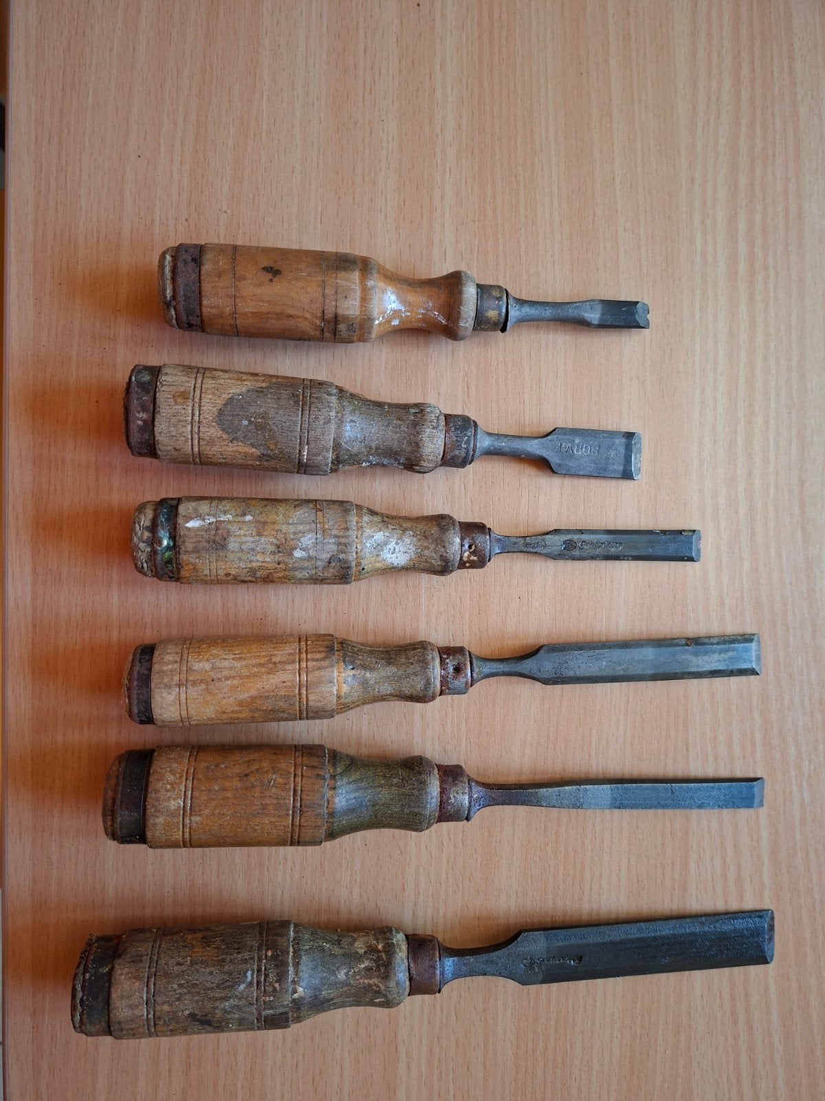 Antieke houten beitels., Hobby & Loisirs créatifs, Peinture, Enlèvement, Utilisé
