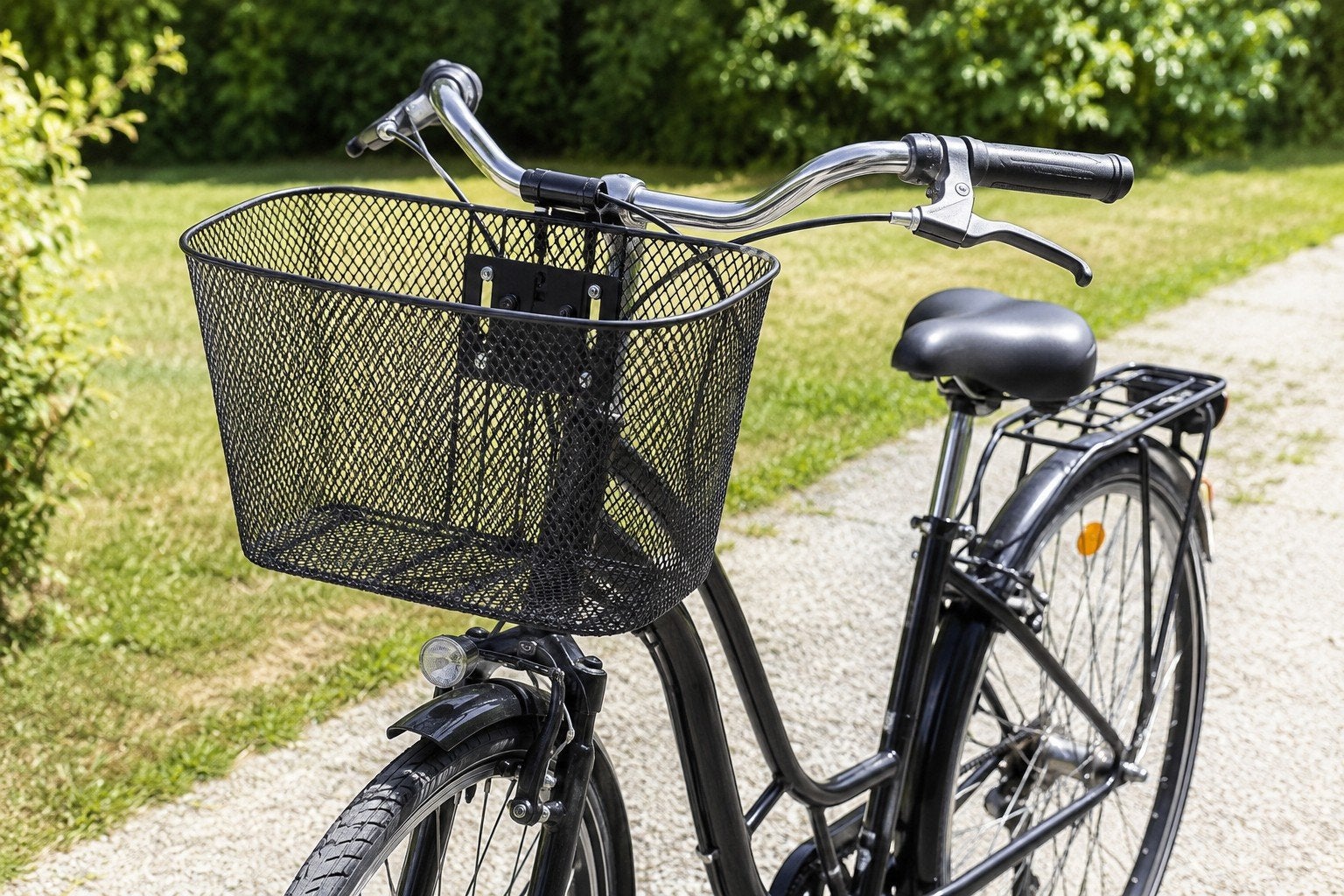 Panier avant pour vélo en métal noir – Neuf, Enlèvement, Neuf, Panier de vélo