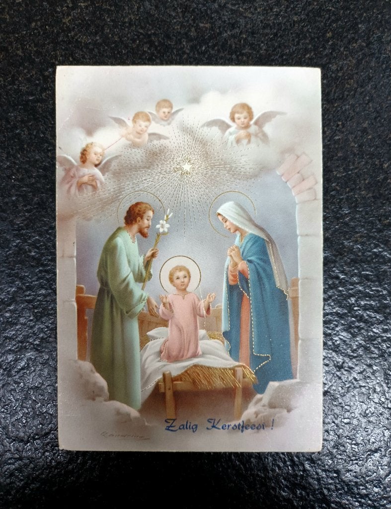 Postkaart - Zalig Kerstfeest (jaren 50), Verzenden, 1940 tot 1960, Ongelopen, Feest(dag)