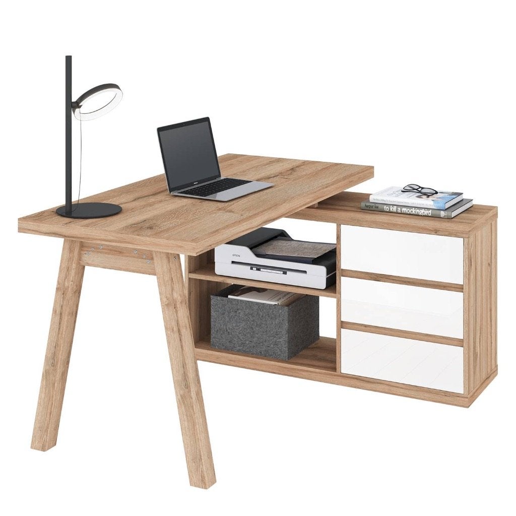 Hoekbureau, Ophalen, Met lades, Gebruikt, 135 cm