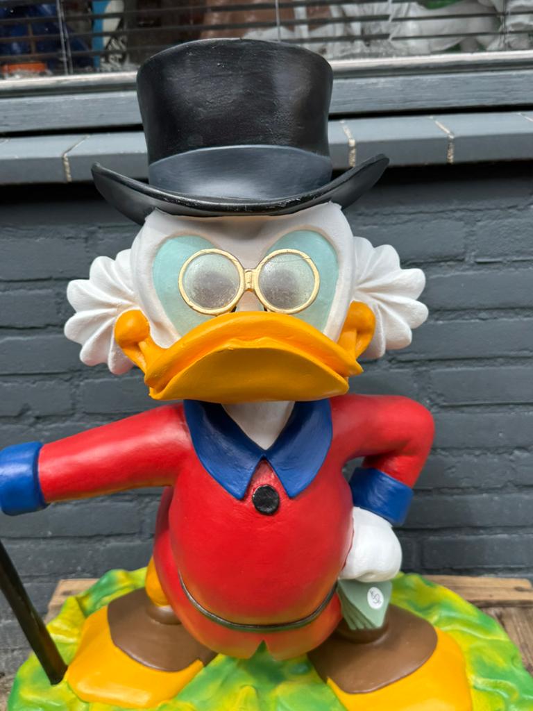 Groot Dagobert Duck beeld - Scroodge, Verzamelen, Ophalen, Overige figuren, Gebruikt, Beeldje of Figuurtje