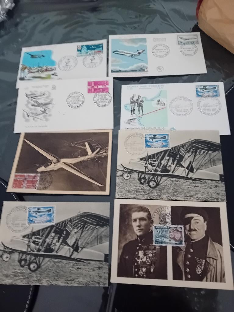 Enveloppe  avec avion et timbres ancien, Enlèvement ou Envoi