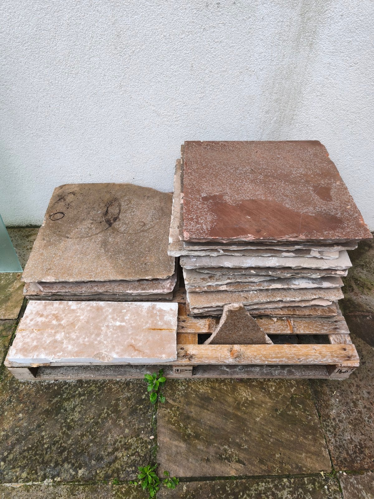 Natuursteen tegels 55x55cm (ideaal voor tuinpad), Ophalen