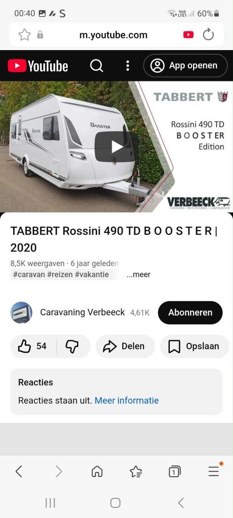 Caravan, Caravanes & Camping, Caravanes, Particulier, jusqu'à 2, Banquette en rond, Tabbert, Lit fixe, Airco, Douche, Porte-vélos