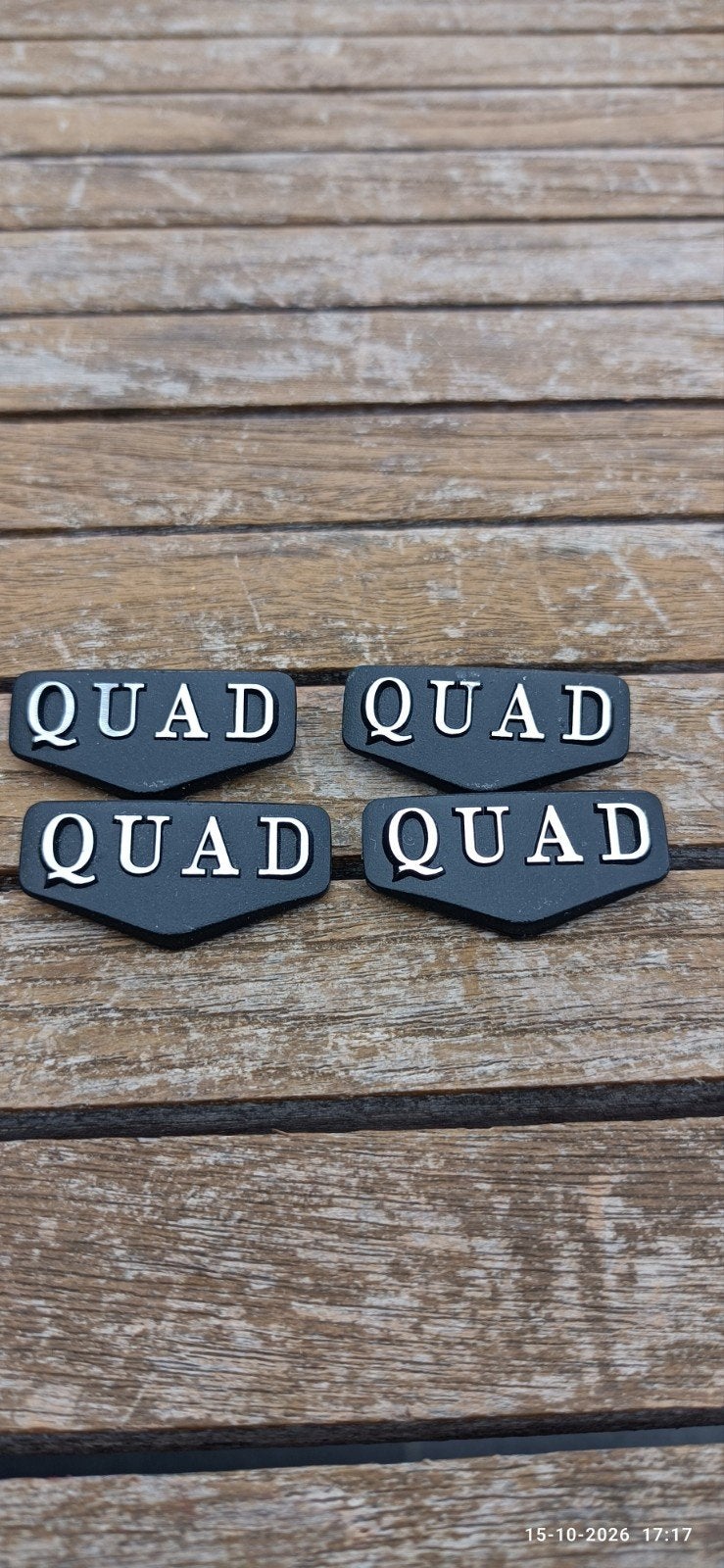Aluminium logo plaatjes van Quad ( origineel), TV, Hi-fi & Vidéo, Enlèvement ou Envoi