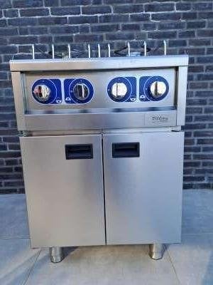 Inox kookfornuis, Ophalen, 60 cm of meer, 4 kookzones, Zo goed als nieuw
