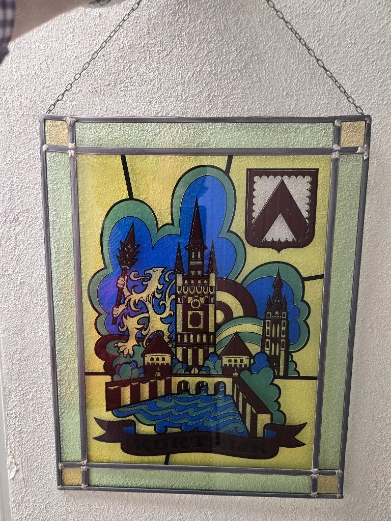 brandglas kortrijk, Antiek en Kunst, Ophalen