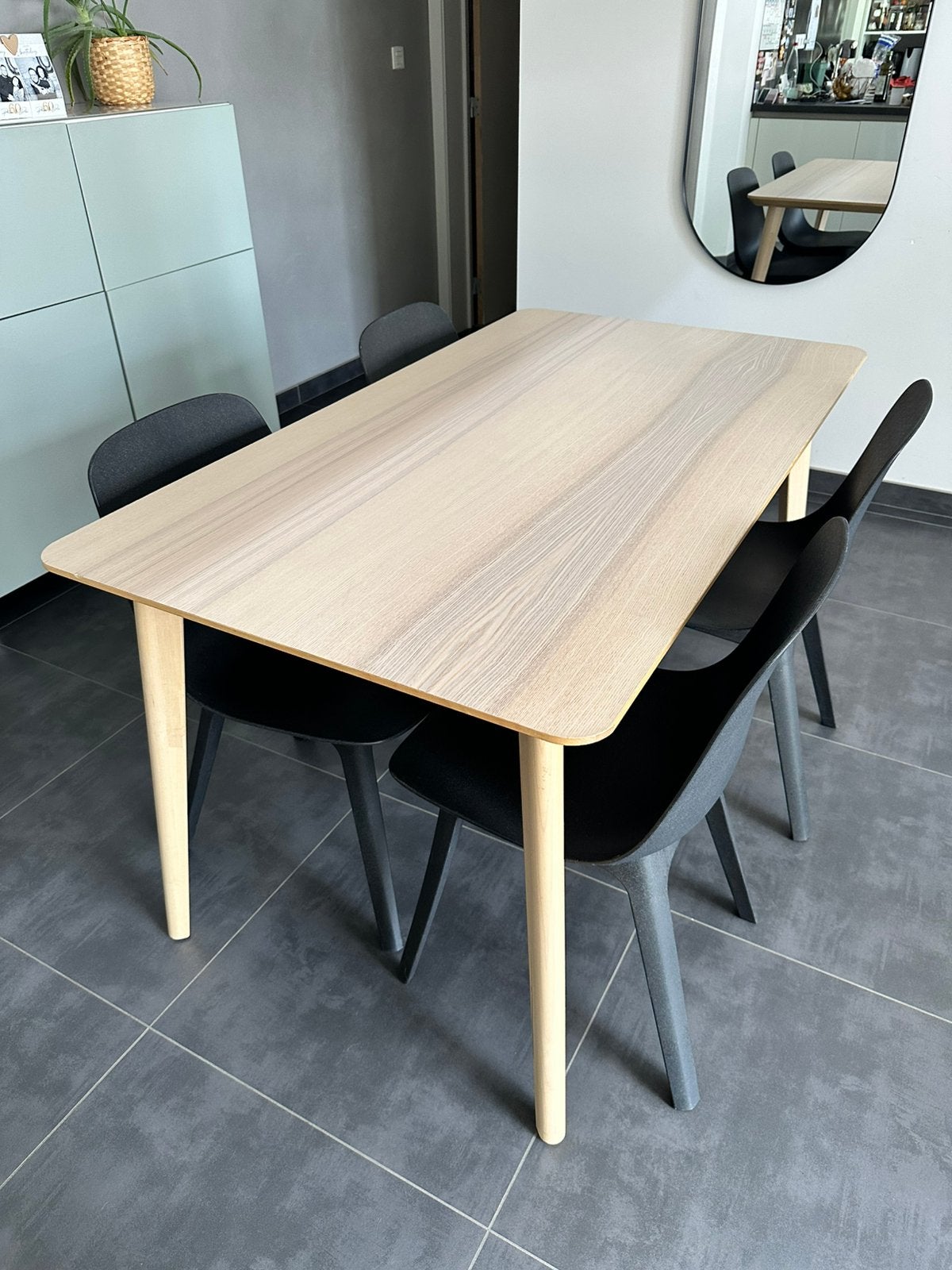 Ensemble Ikea  table + 4 chaises, Enlèvement, Utilisé, Quatre personnes, Rectangulaire