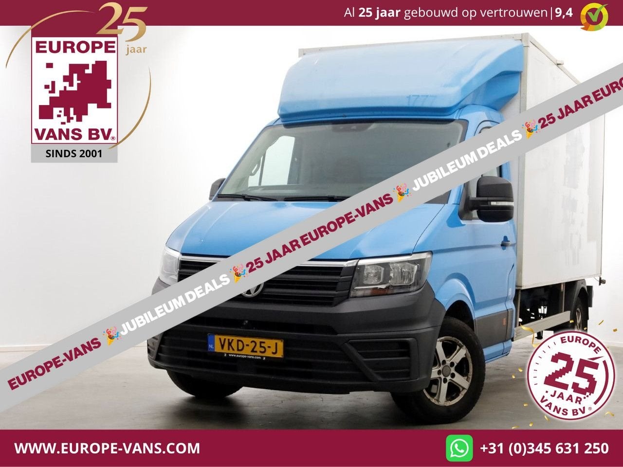 Volkswagen Crafter 35 2.0 TDI E6 Bakwagen met achterdeuren 2, Blauw, Bedrijf, Onderhoudsboekje, Te koop