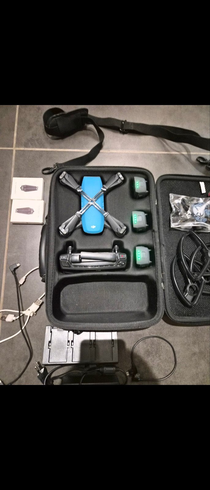 DJI Spark Fly More Combo - Blauw, Zo goed als nieuw, Audio, Tv en Foto, Drones, Cameradrone, Return to Home, Zo goed als nieuw
