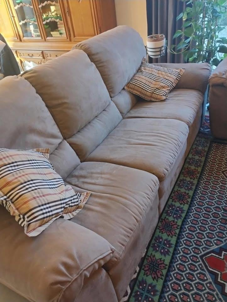 UPDATE:Natuzzi taupe zetel, Ophalen, Gebruikt, Stof