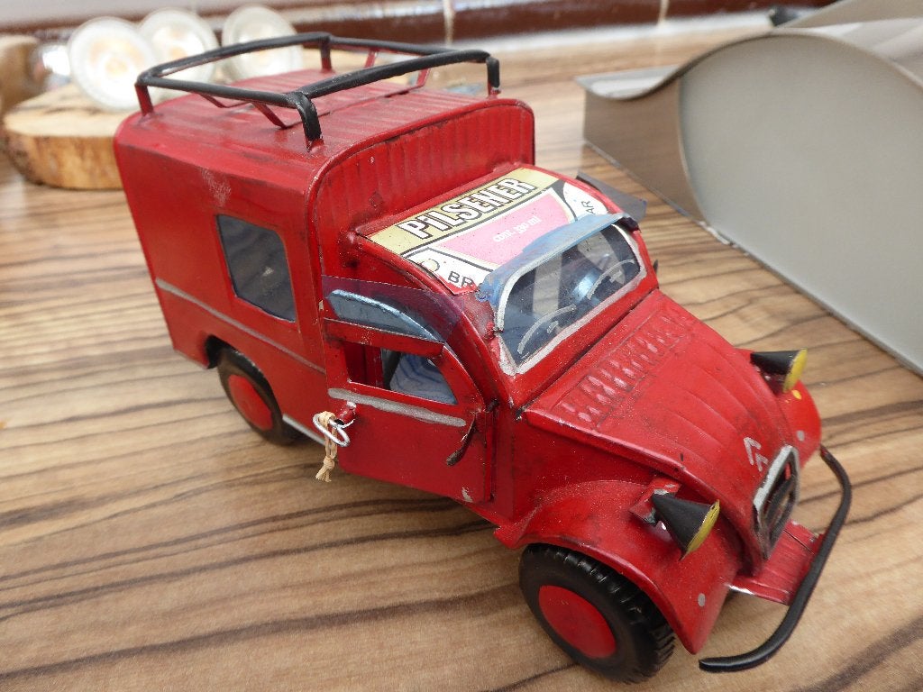 jouet  tole Citroën 2 cv AZU , pilsener , 2cv fourgonnette, Ophalen of Verzenden, Gebruikt