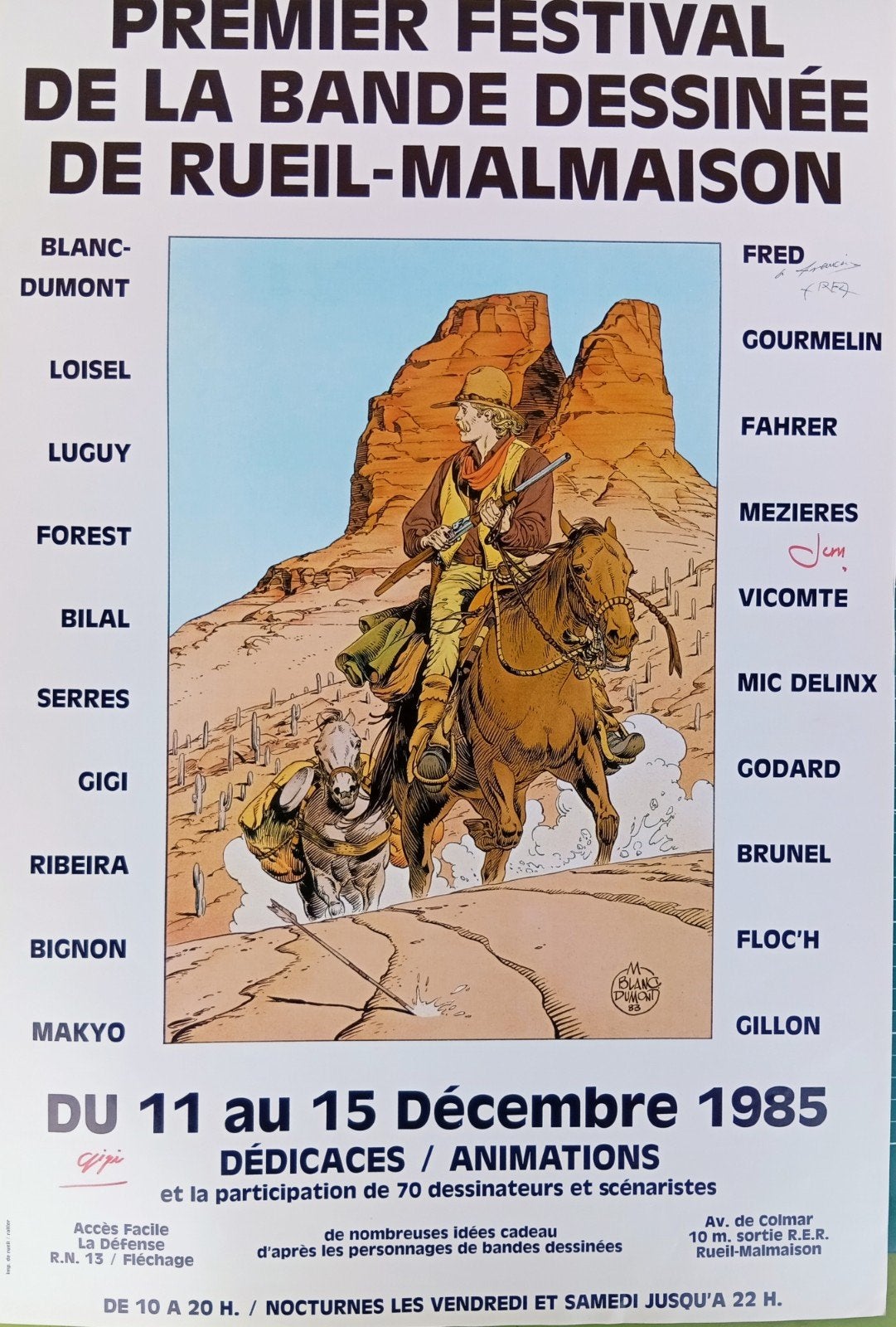 Bande dessinée. Mézières. Fred. Floc'h.Bilal. Festival, Antiquités & Art, Art | Lithographies & Sérigraphies, Enlèvement ou Envoi