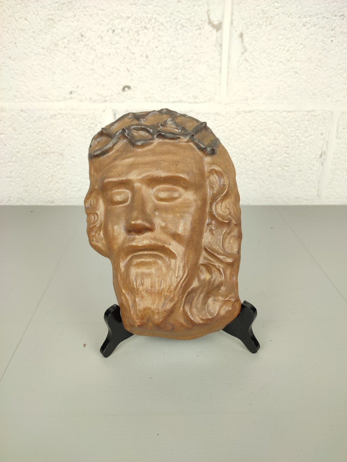 Terracotta Jezus hoofd van P. Biron, Antiek en Kunst, Ophalen of Verzenden