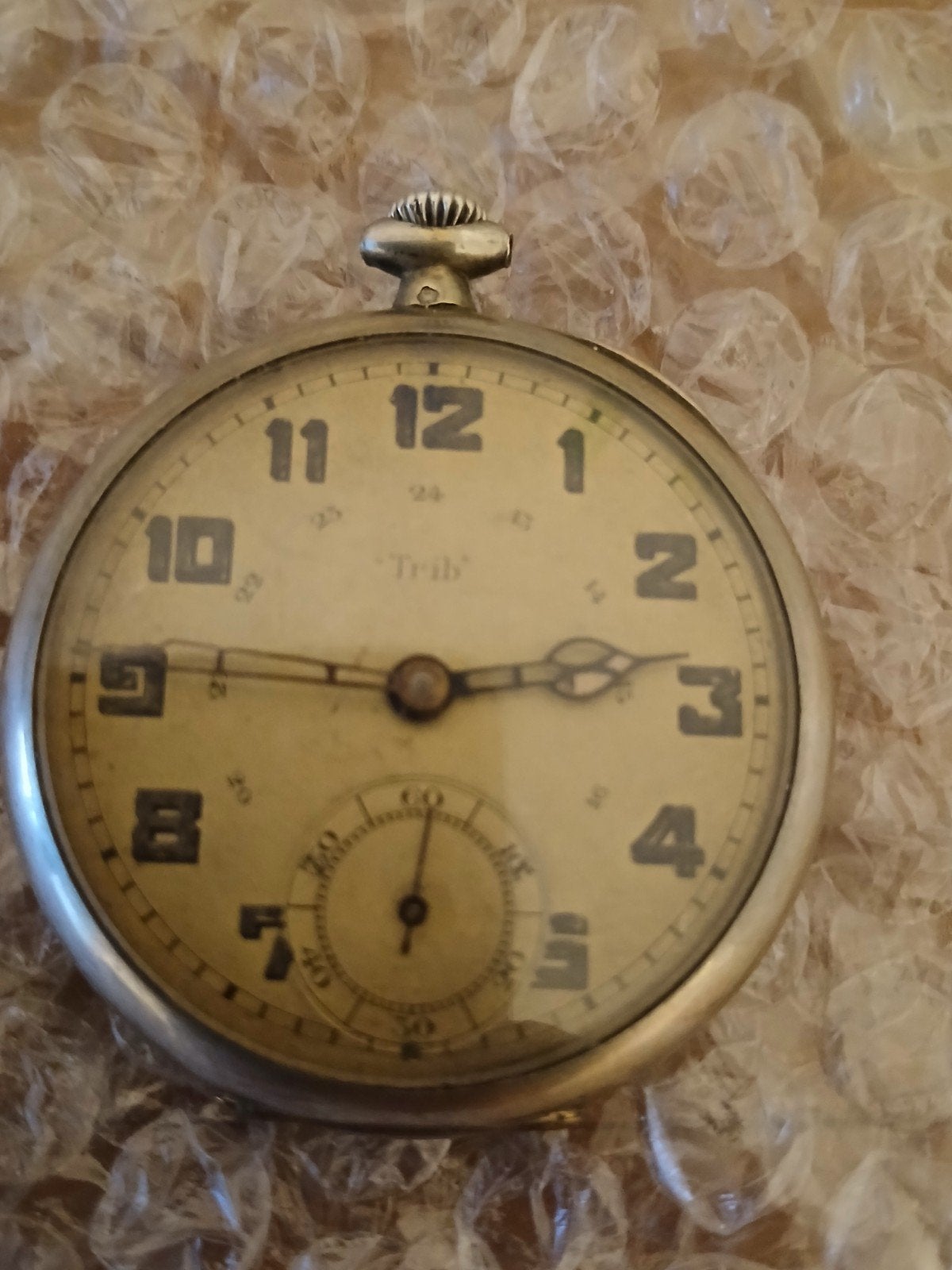 Goussey zilveren trib horloge, Handtassen en Accessoires, Ophalen of Verzenden, Zilver, Zakhorloge, 1930 tot 1960