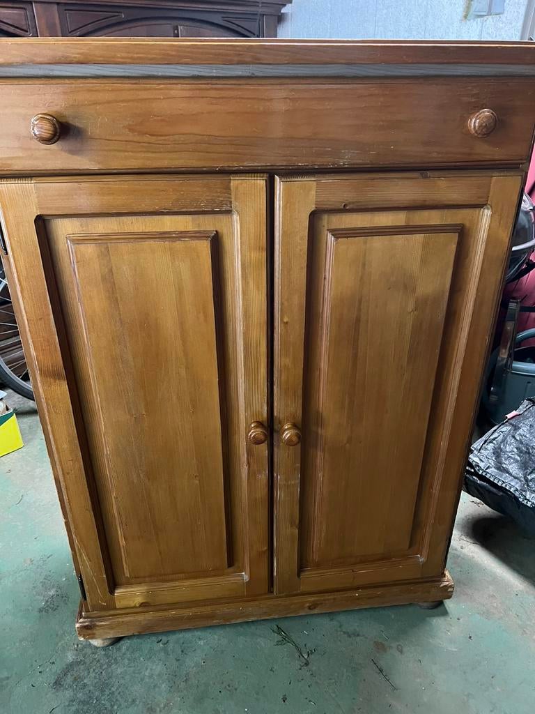 Armoire en bois(( hêtre) à renover, Maison & Meubles, 120 à 170 cm, 70 à 120 cm, Moins de 40 cm, Enlèvement
