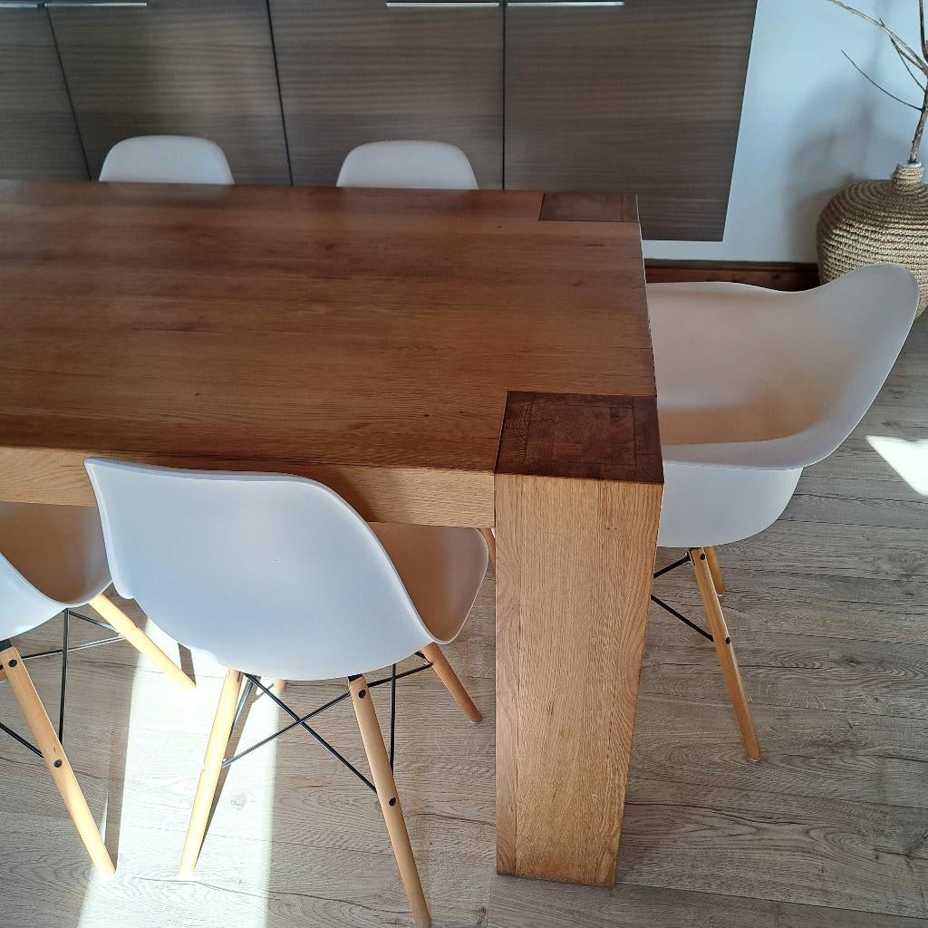 design eetkamerstoelen Vitra replica, Huis en Inrichting, Stoelen, Gebruikt, Wit, Design, Vijf, Zes of meer stoelen