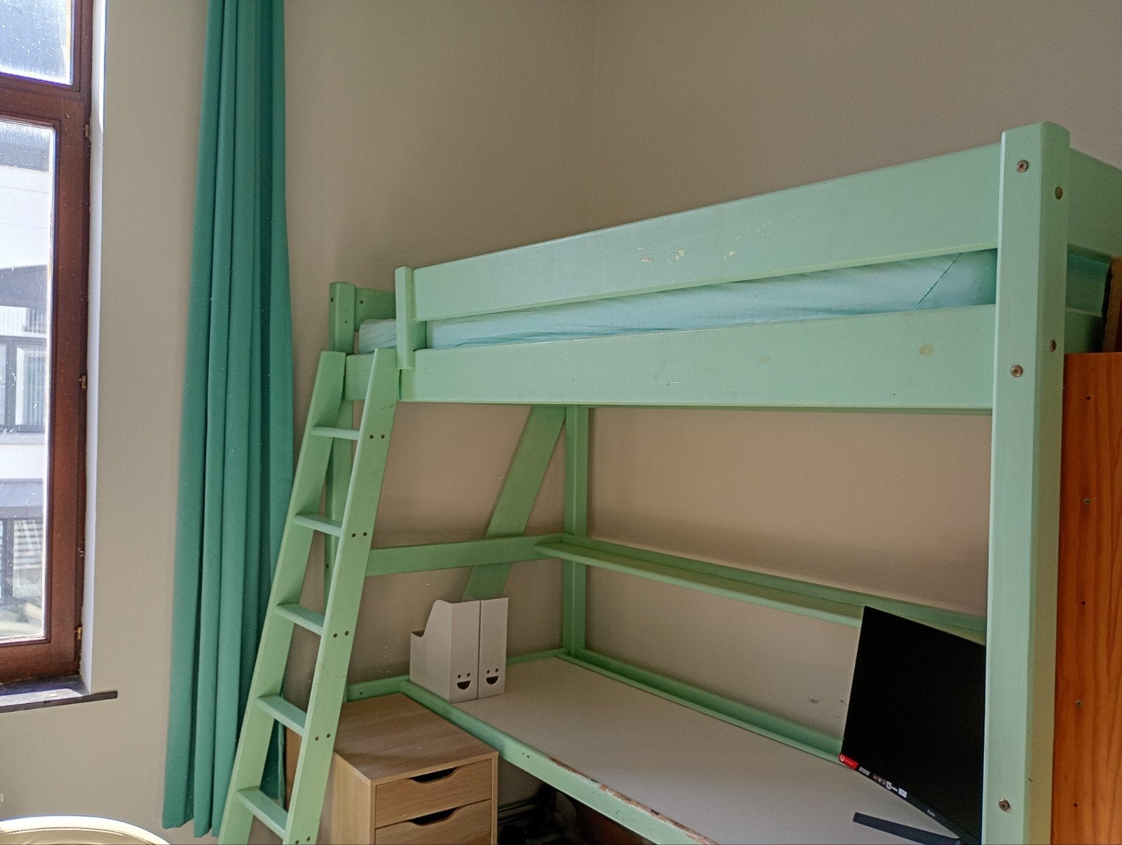 lit mezzanine avec bureau, Maison & Meubles, Enlèvement, Une personne, 200 cm de hauteur ou plus