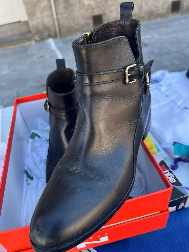 Dames botjes in zwart leder  m 37 Scapa , bijna nieuw, Kleding | Dames, Ophalen of Verzenden, Zwart