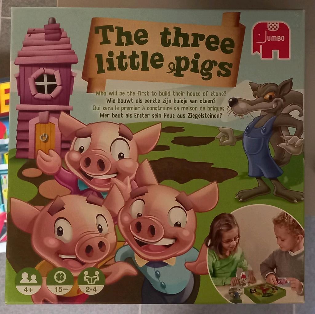 Drie kleine biggetjes spel, Hobby en Vrije tijd, Ophalen, Zo goed als nieuw, Jumbo