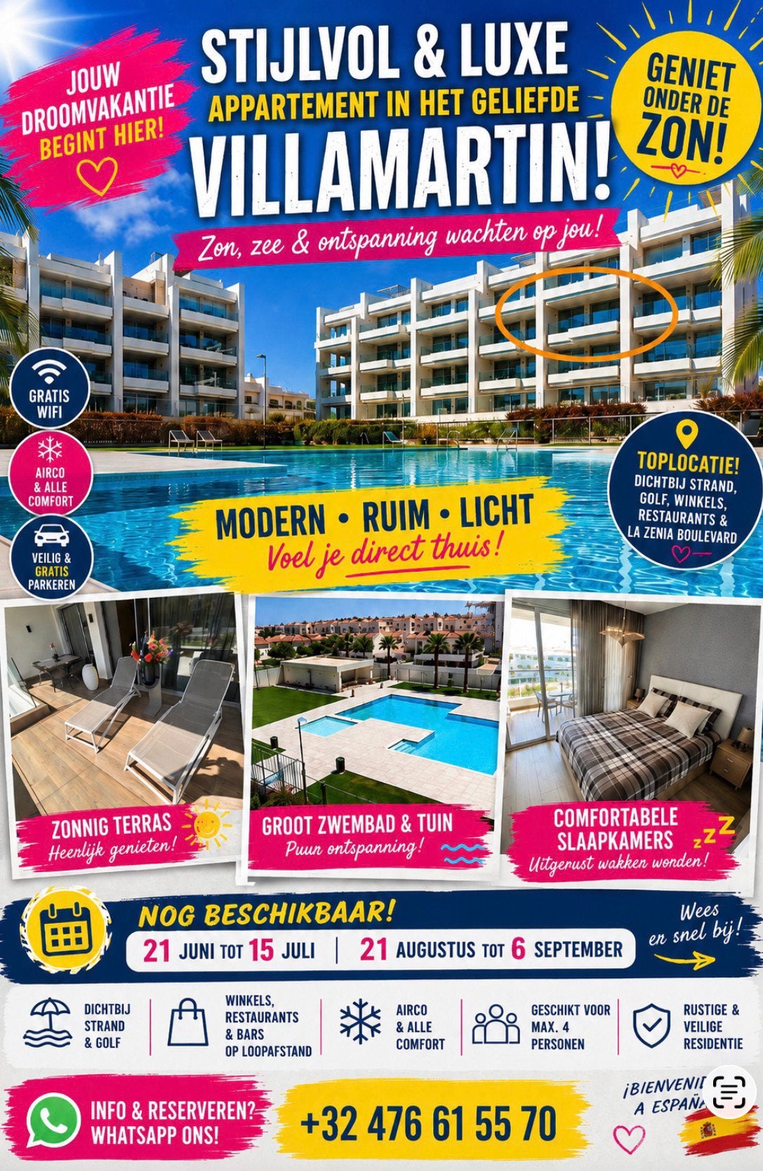 Charmant en Luxe appartement te huur in Orihuela Costa! 🇪🇸, Tuin, Appartement