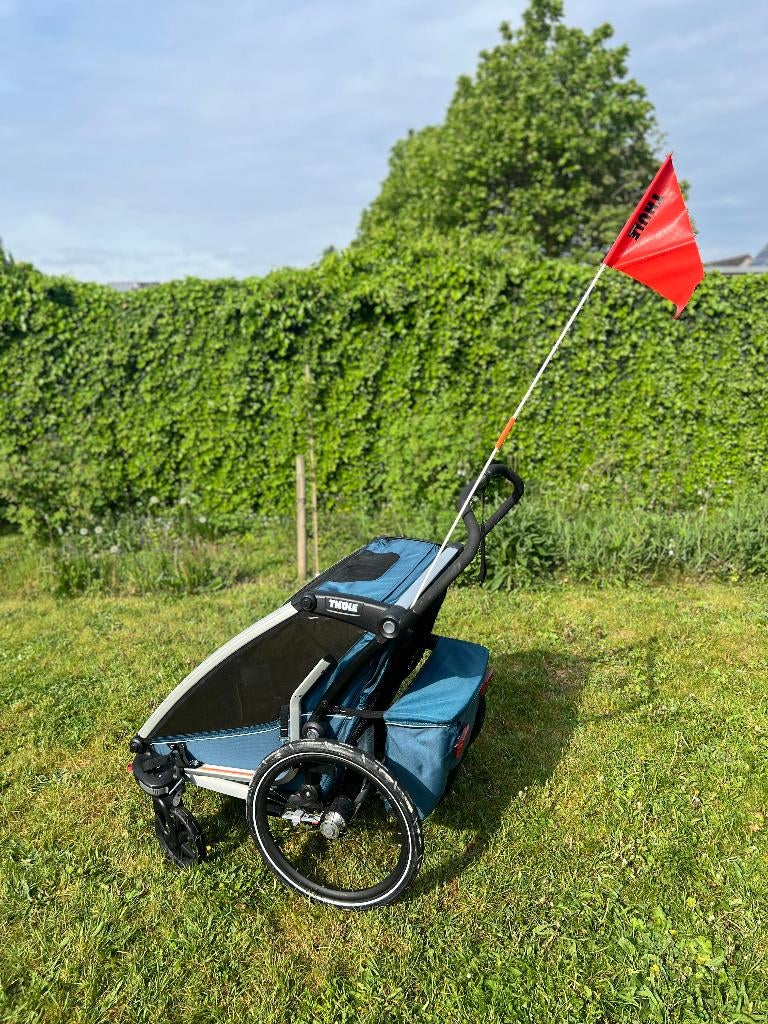 Fietskar Thule Chariot Cross 2 + accessoires, Ophalen, Opvouwbaar, Zo goed als nieuw, 40 tot 60 kg
