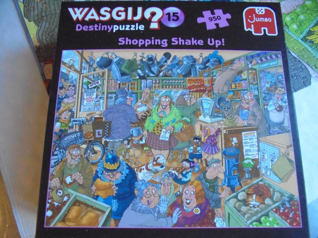 Puzzel  WASGIJ?   nr15- 950 stukjes "Shopping shake up", Ophalen of Verzenden, 500 t/m 1500 stukjes, Zo goed als nieuw, Legpuzzel