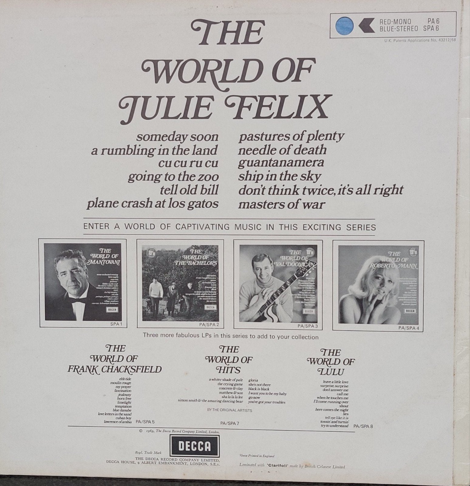 JULIE FELIX: THE WORLD OF JULIE FELIX, Enlèvement ou Envoi