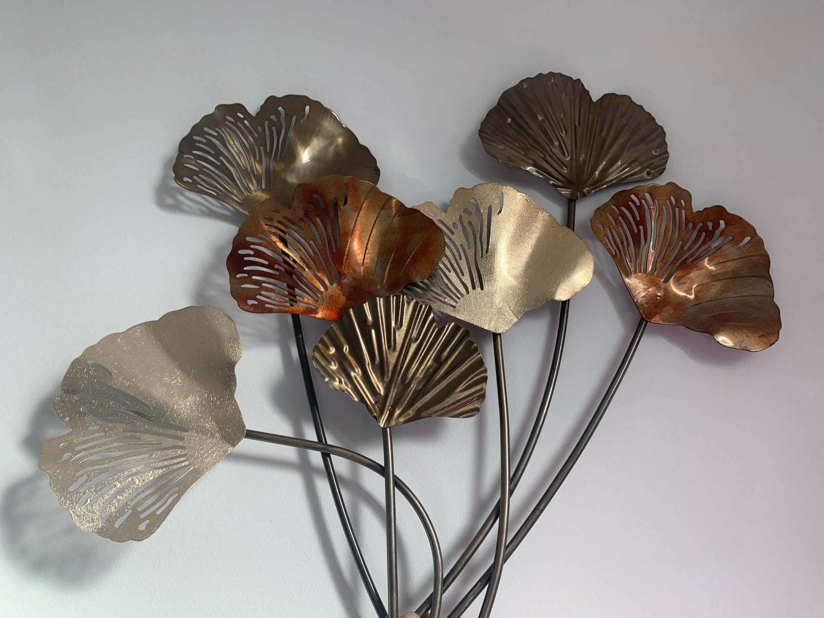 Metalen wanddecoratie, Enlèvement, Comme neuf, Doré