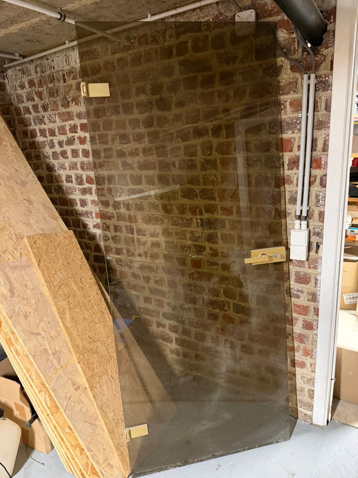 Gratis glazen deur 201,5x83cm, Doe-het-zelf en Bouw, Deuren en Vliegenramen, Ophalen, Gebruikt, 80 tot 100 cm, Binnendeur