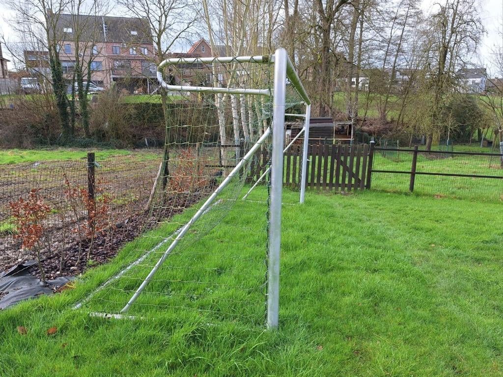 Aluminium voetbal goal 5m, Ophalen, Gebruikt, Clubaccessoires
